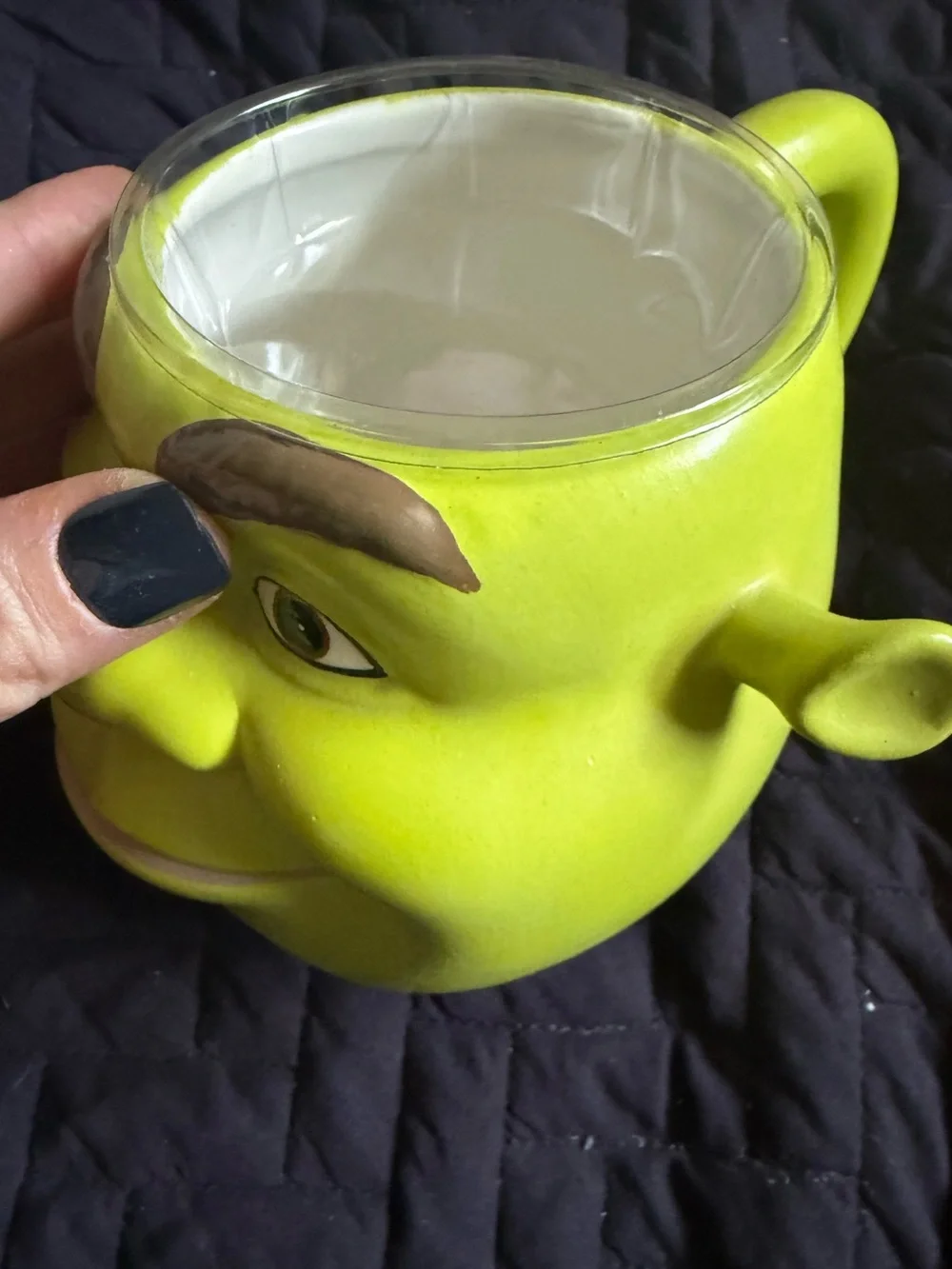 Vintage 2004 DreamWorks Shrek 3D Sculpted Face Ceramic Coffee Mug Ogre RARE